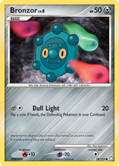 Bronzor, Mysterious Treasures #74, Pokémon TCG card