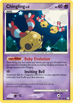 Chingling, Mysterious Treasures #42, Pokémon TCG card