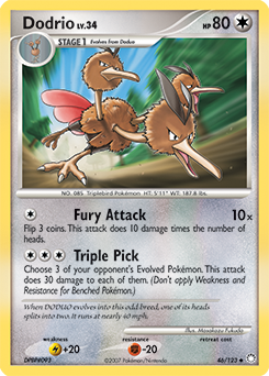 Dodrio, Mysterious Treasures #46, Pokémon TCG card