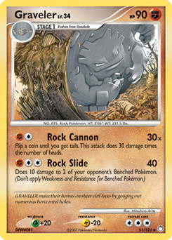 Graveler, Mysterious Treasures #51, Pokémon TCG card