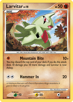 Larvitar, Mysterious Treasures #87, Pokémon TCG card