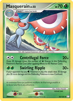 Masquerain, Mysterious Treasures #55, Pokémon TCG card