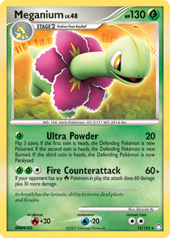 Meganium, Mysterious Treasures #13, Pokémon TCG card