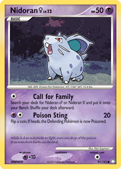 Nidoran ♀, Mysterious Treasures #91, Pokémon TCG card