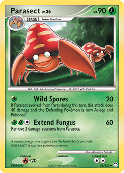 Parasect, Mysterious Treasures #58, Pokémon TCG card