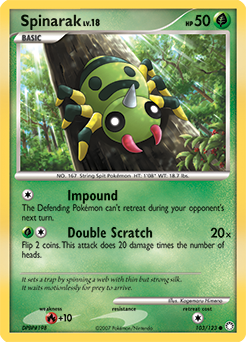 Spinarak, Mysterious Treasures #103, Pokémon TCG card