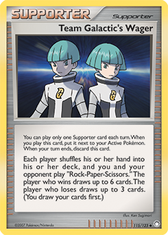 Team Galactic's Wager, Mysterious Treasures #115, Pokémon TCG card