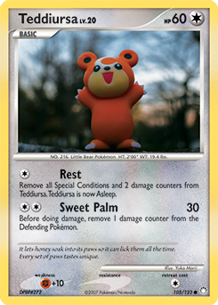 Teddiursa, Mysterious Treasures #105, Pokémon TCG card