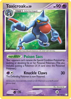 Toxicroak, Mysterious Treasures #36, Pokémon TCG card