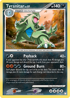 Tyranitar, Mysterious Treasures #17, Pokémon TCG card