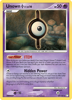 Unown I, Mysterious Treasures #37, Pokémon TCG card