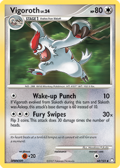 Vigoroth, Mysterious Treasures #68, Pokémon TCG card