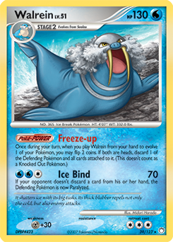 Walrein, Mysterious Treasures #39, Pokémon TCG card