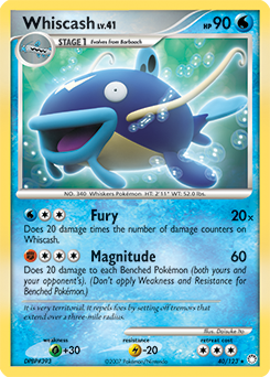 Whiscash, Mysterious Treasures #40, Pokémon TCG card