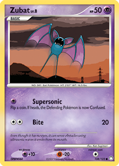 Zubat, Mysterious Treasures #108, Pokémon TCG card