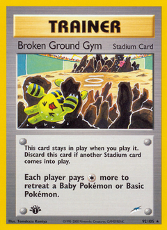 Broken Ground Gym, Neo Destiny #92, Pokémon TCG card