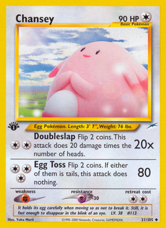 Chansey, Neo Destiny #31, Pokémon TCG card