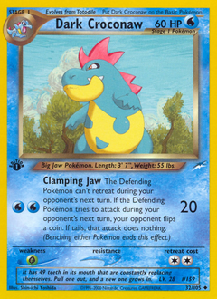 Dark Croconaw, Neo Destiny #32, Pokémon TCG card