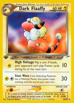 Dark Flaaffy, Neo Destiny #34, Pokémon TCG card