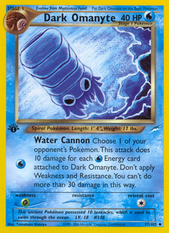 Dark Omanyte, Neo Destiny #37, Pokémon TCG card