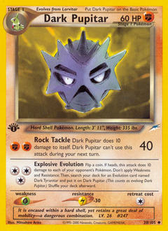 Dark Pupitar, Neo Destiny #38, Pokémon TCG card