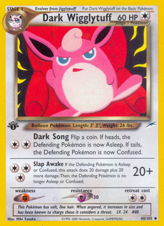 Dark Wigglytuff, Neo Destiny #40, Pokémon TCG card