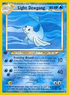 Light Dewgong, Neo Destiny #45, Pokémon TCG card