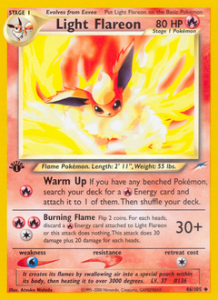 Light Flareon, Neo Destiny #46, Pokémon TCG card