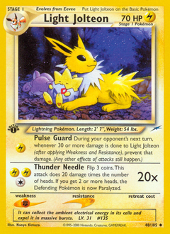 Light Jolteon, Neo Destiny #48, Pokémon TCG card