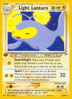 Light Lanturn, Neo Destiny #23, Pokémon TCG card