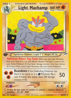 Light Machamp, Neo Destiny #25, Pokémon TCG card