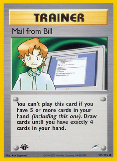 Mail from Bill, Neo Destiny #105, Pokémon TCG card