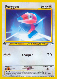 Porygon, Neo Destiny #78, Pokémon TCG card