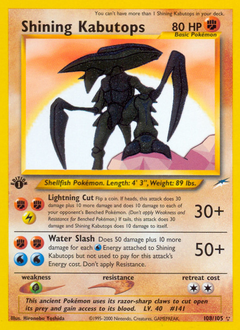 Shining Kabutops, Neo Destiny #108, Pokémon TCG card