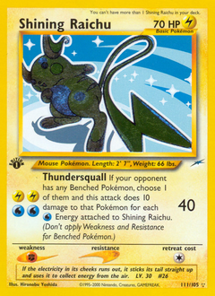 Shining Raichu, Neo Destiny #111, Pokémon TCG card