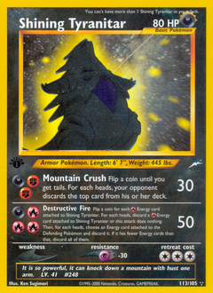 Shining Tyranitar, Neo Destiny #113, Pokémon TCG card