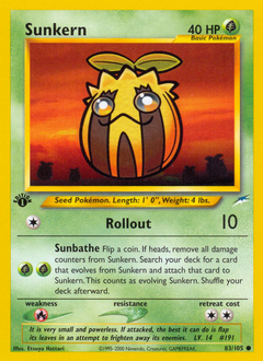 Sunkern, Neo Destiny #83, Pokémon TCG card