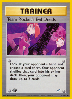 Team Rocket's Evil Deeds, Neo Destiny #103, Pokémon TCG card