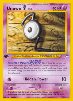 Unown [G], Neo Destiny #27, Pokémon TCG card