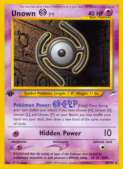 Unown [H], Neo Destiny #28, Pokémon TCG card