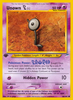 Unown [L], Neo Destiny #86, Pokémon TCG card