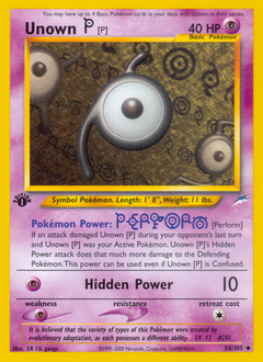 Unown [P], Neo Destiny #58, Pokémon TCG card