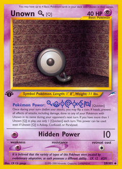 Unown [Q], Neo Destiny #59, Pokémon TCG card