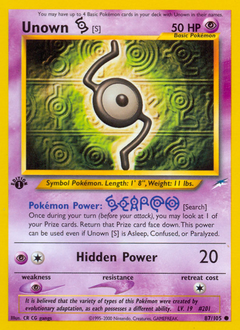 Unown [S], Neo Destiny #87, Pokémon TCG card