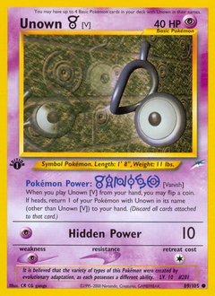 Unown [V], Neo Destiny #89, Pokémon TCG card