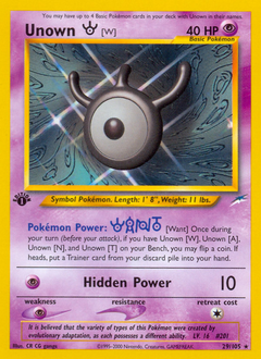 Unown [W], Neo Destiny #29, Pokémon TCG card