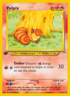 Vulpix, Neo Destiny #91, Pokémon TCG card
