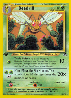 Beedrill, Neo Discovery #18, Pokémon TCG card