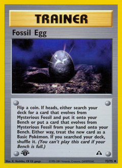 Fossil Egg, Neo Discovery #72, Pokémon TCG card