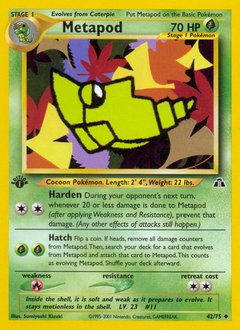 Metapod, Neo Discovery #42, Pokémon TCG card